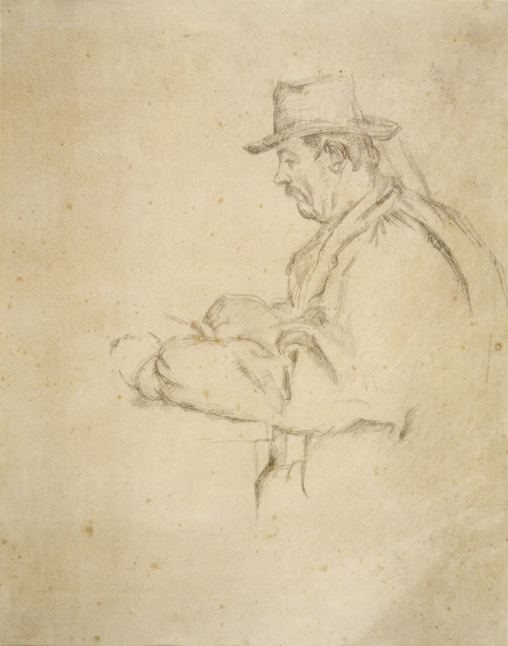 Profil av en mann av Paul Cézanne