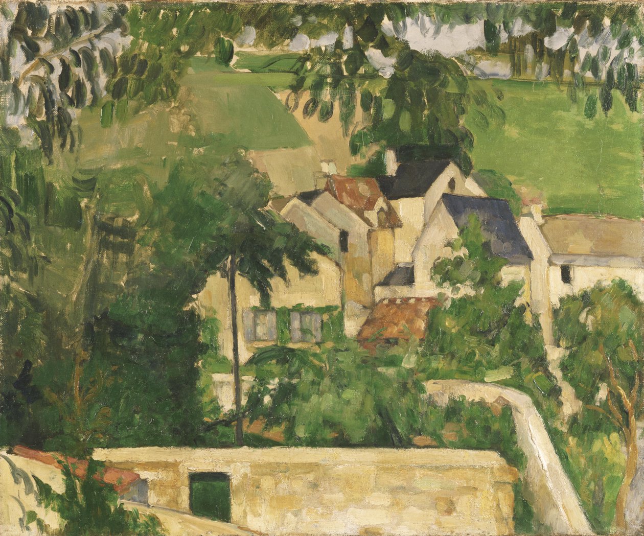 Kvartal fire, Auvers-sur-Oise av Paul Cézanne