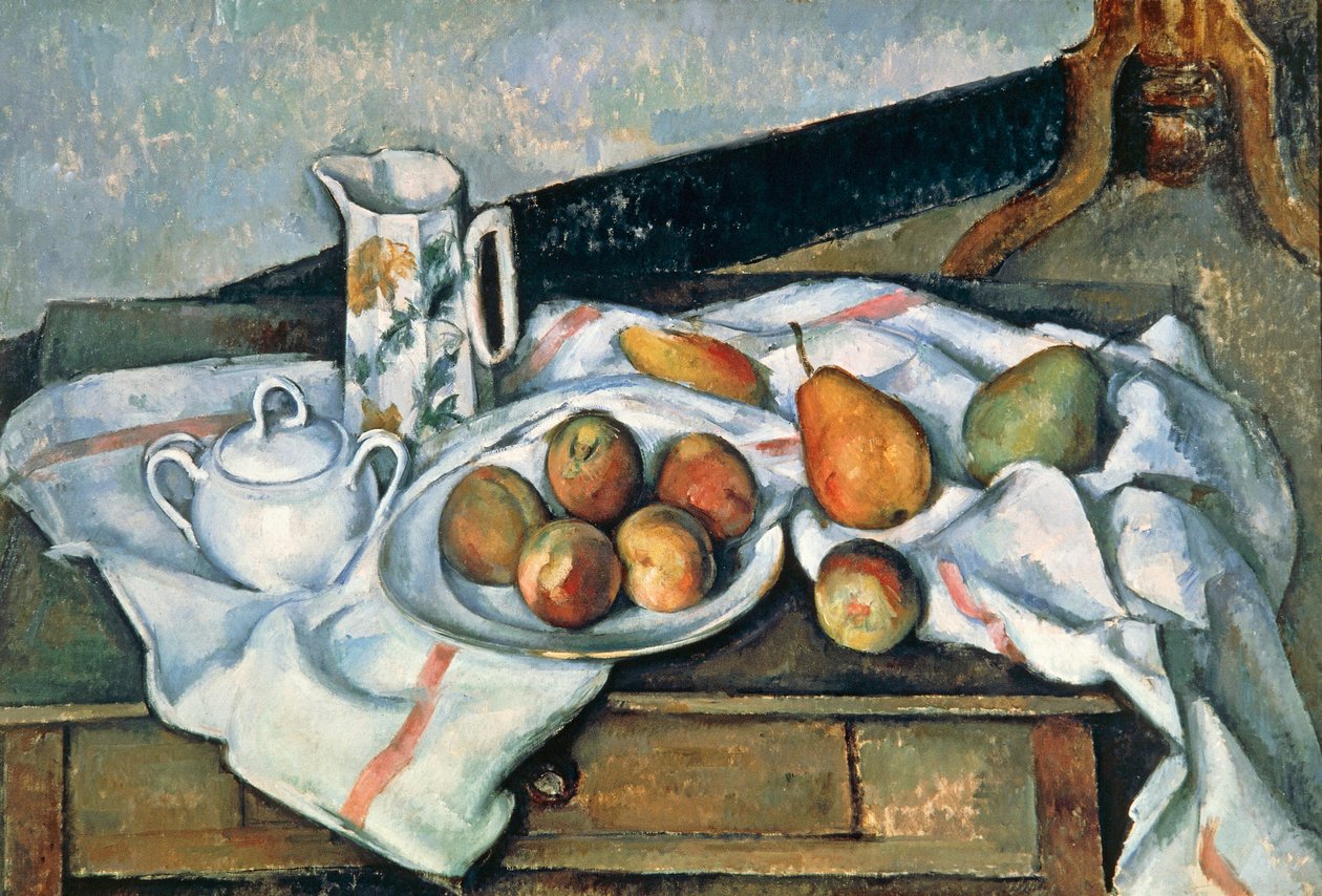 Stilleben av fersken og pærer, 1888-90 av Paul Cézanne