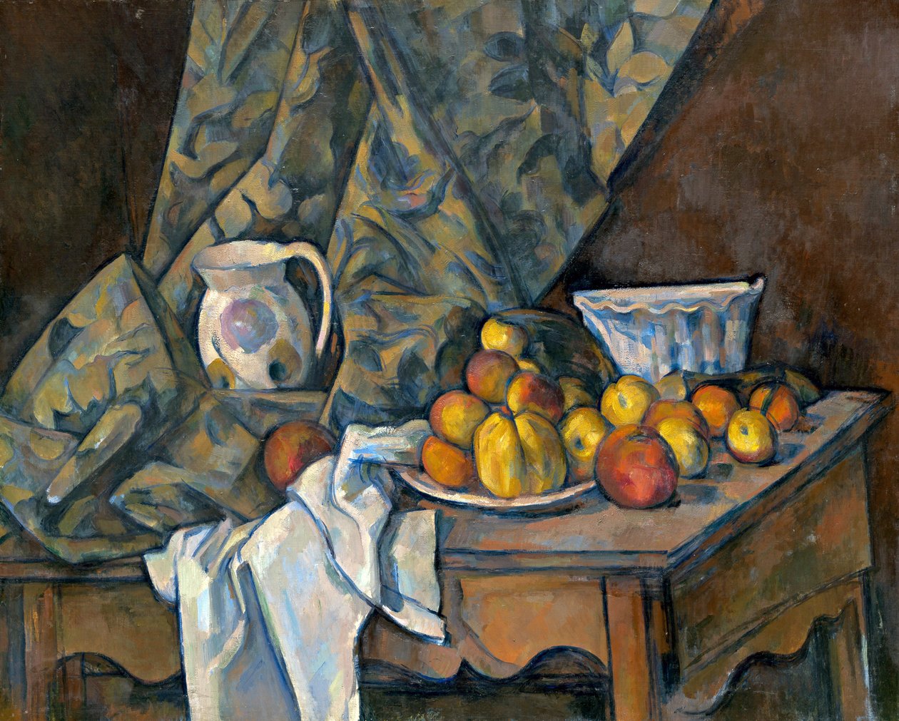 Stilleben med epler og fersken, ca. 1905 av Paul Cézanne