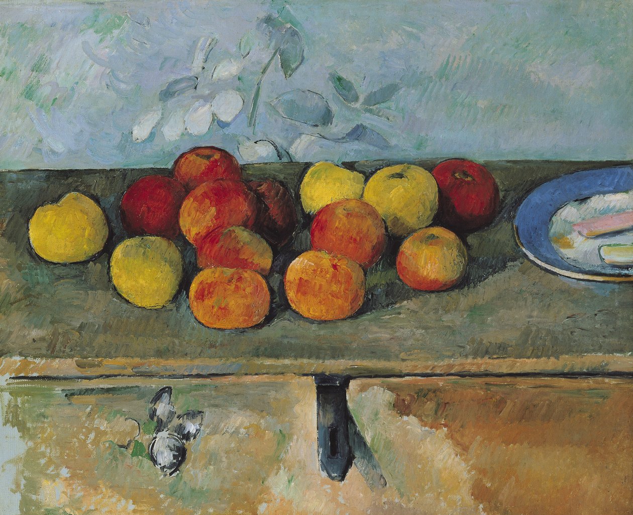 Stilleben av epler og kjeks, 1880-82 av Paul Cézanne