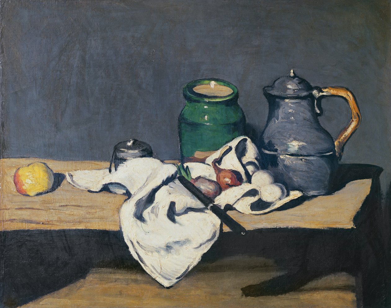 Stilleben med en tinnkjele, 1869 av Paul Cézanne