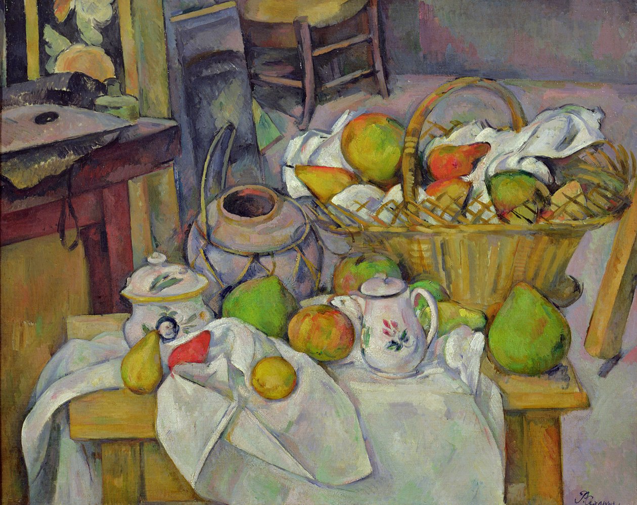 Stilleben med kurv, 1888-90 av Paul Cézanne
