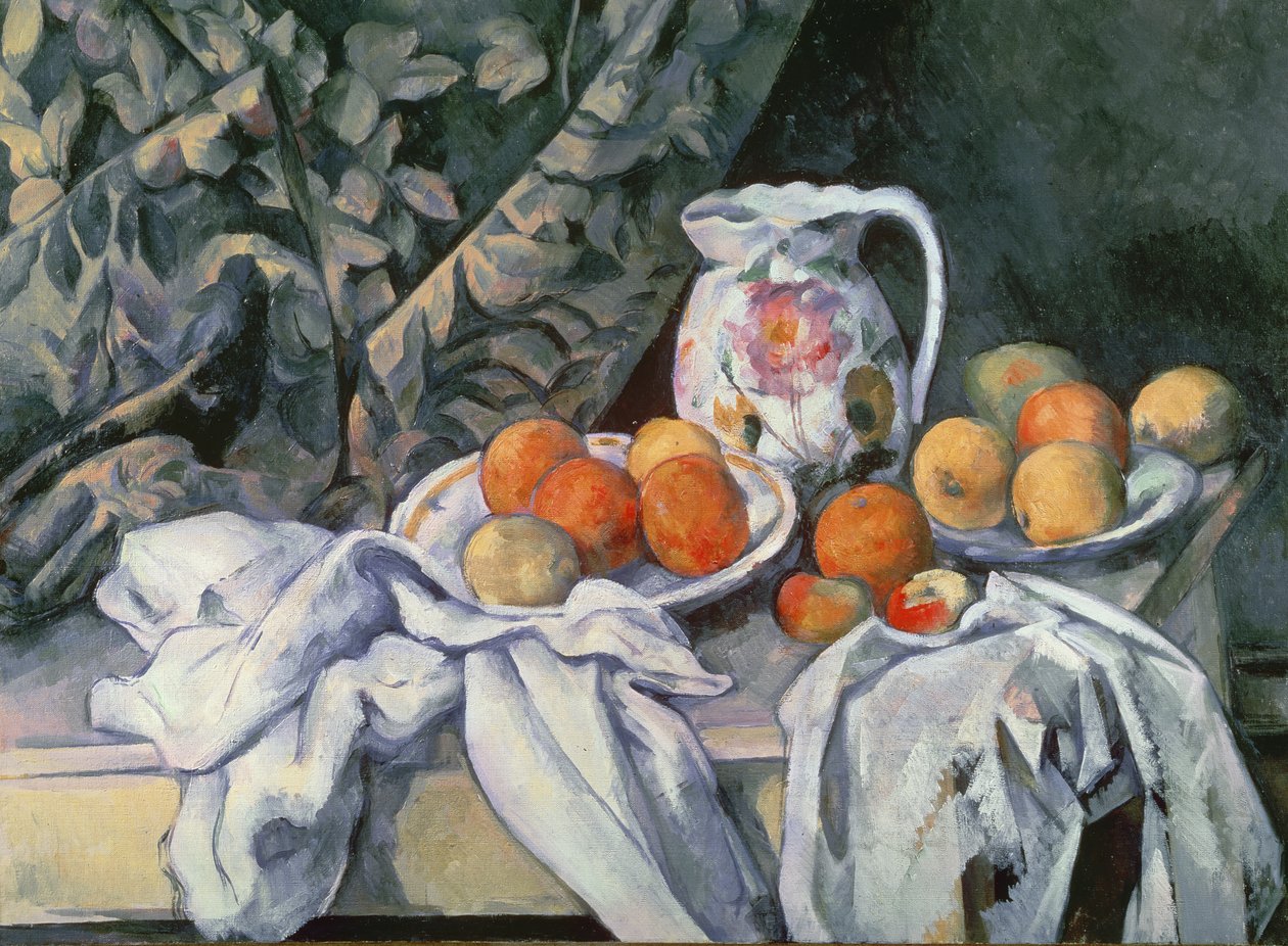 Stilleben med draperi, ca. 1899 av Paul Cézanne