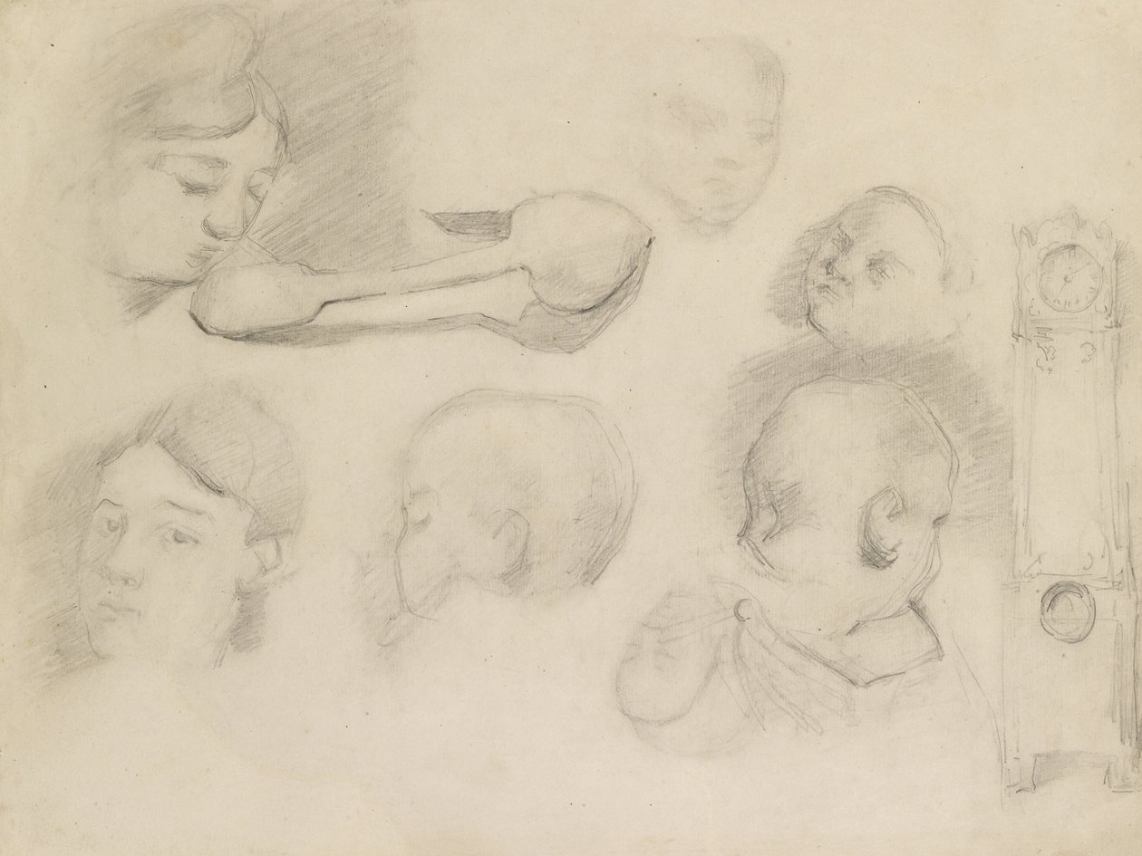 Studier av en mor og et barn, 1800-tallet av Paul Cézanne