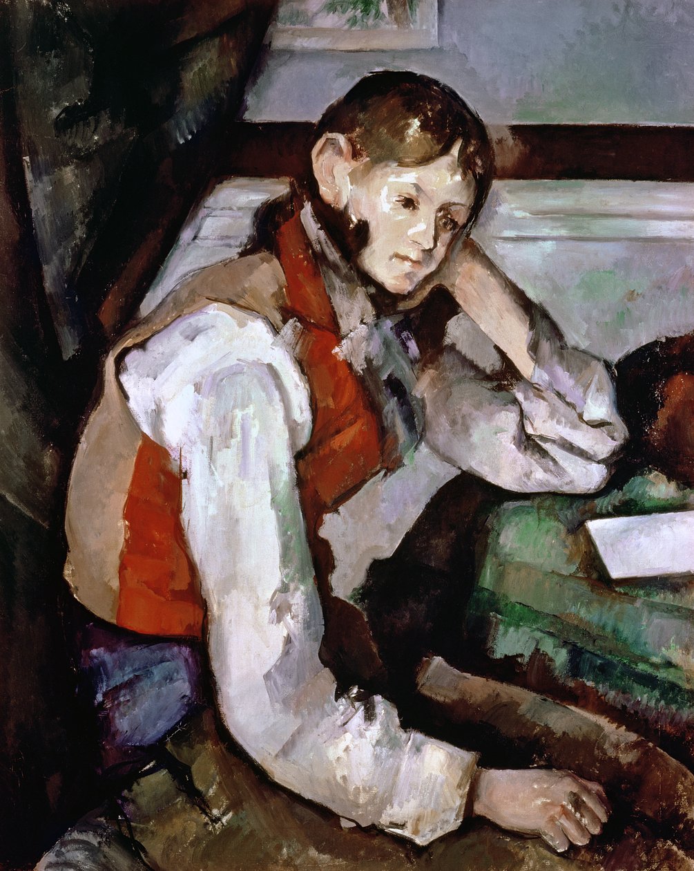 Gutten i den røde vesten, 1888-90 av Paul Cézanne