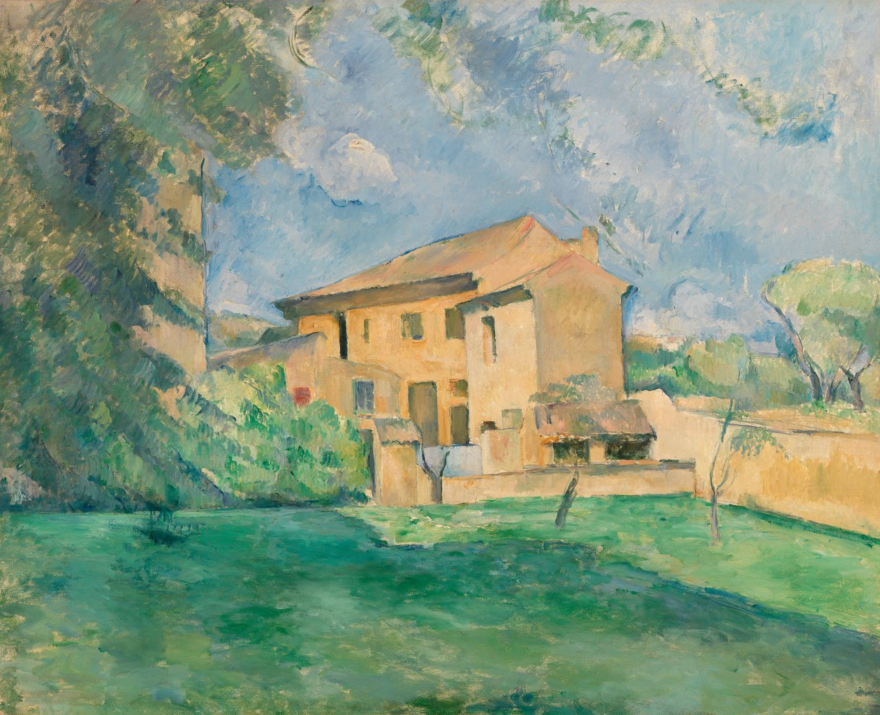 Gården ved Jas de Bouffan av Paul Cézanne