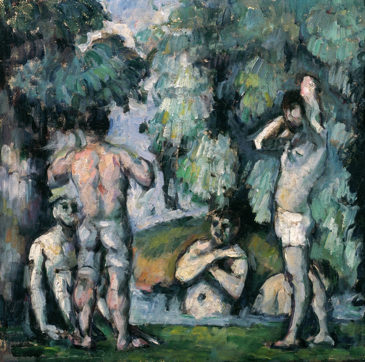 De fem badende, ca. 1875-77 av Paul Cézanne
