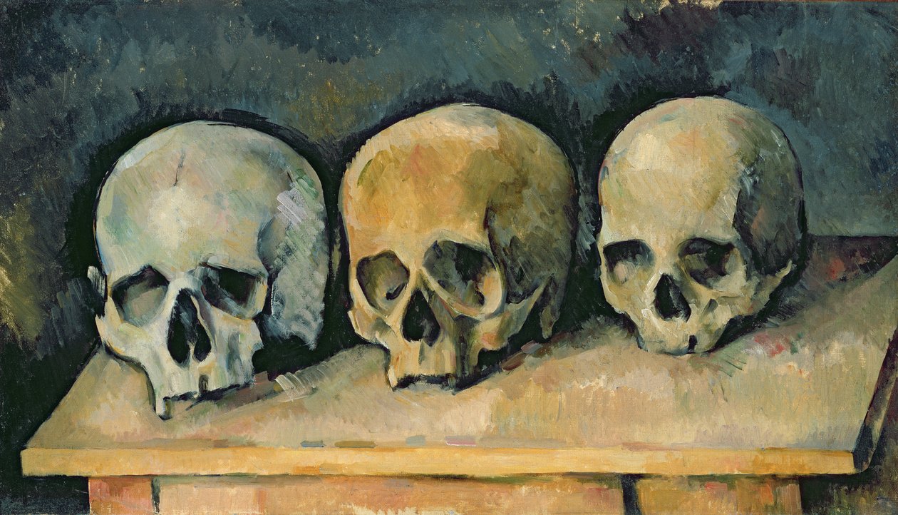 De tre hodeskallene, ca. 1900 av Paul Cézanne