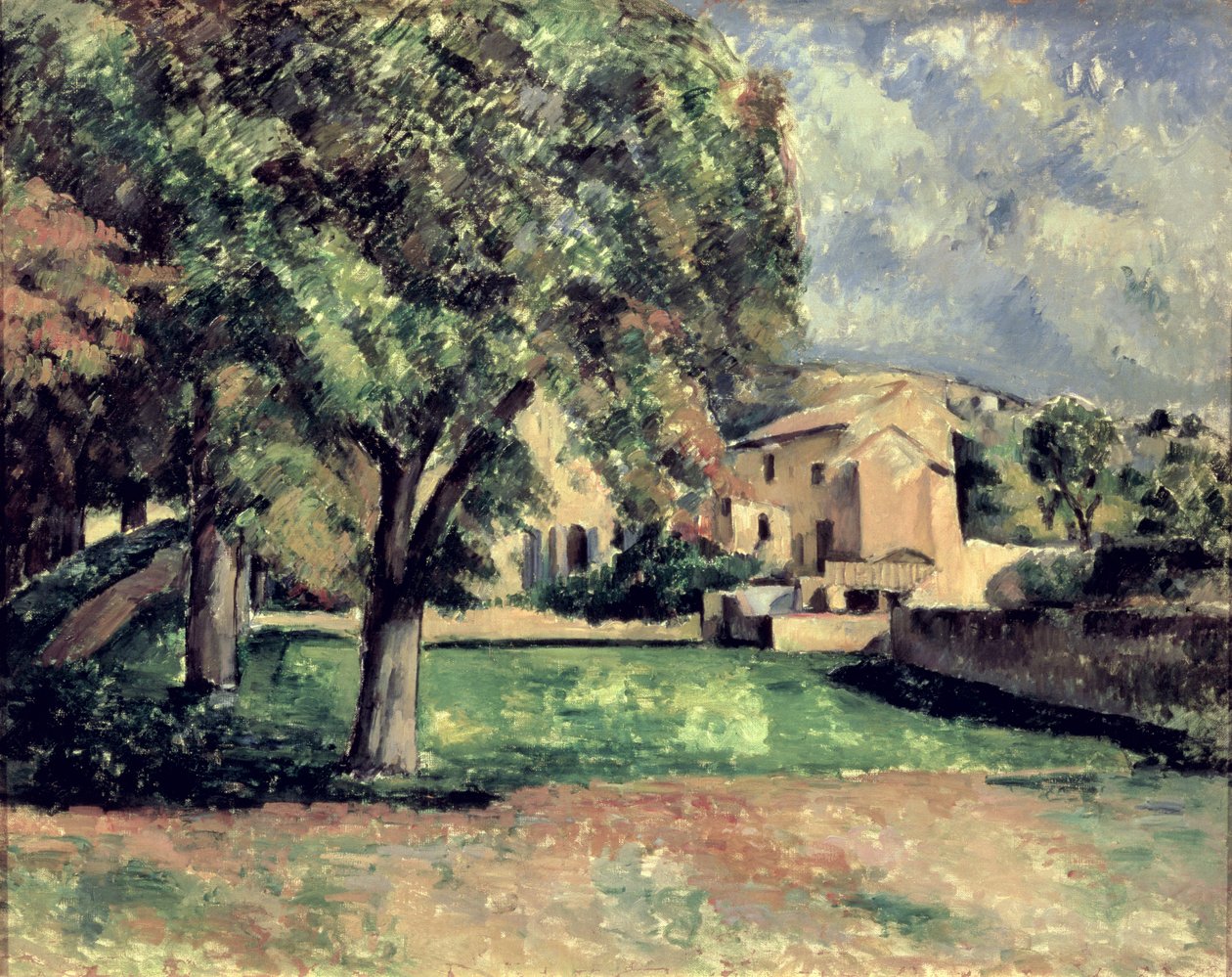 Trær i en park, Jas de Bouffan, 1885-87 av Paul Cézanne