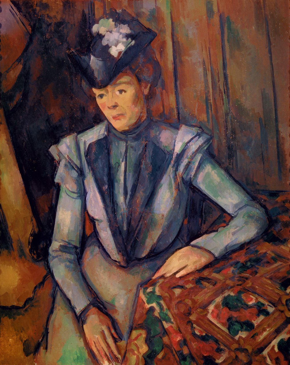 Kvinne i blått (Madame Cezanne) 1900-02 av Paul Cézanne