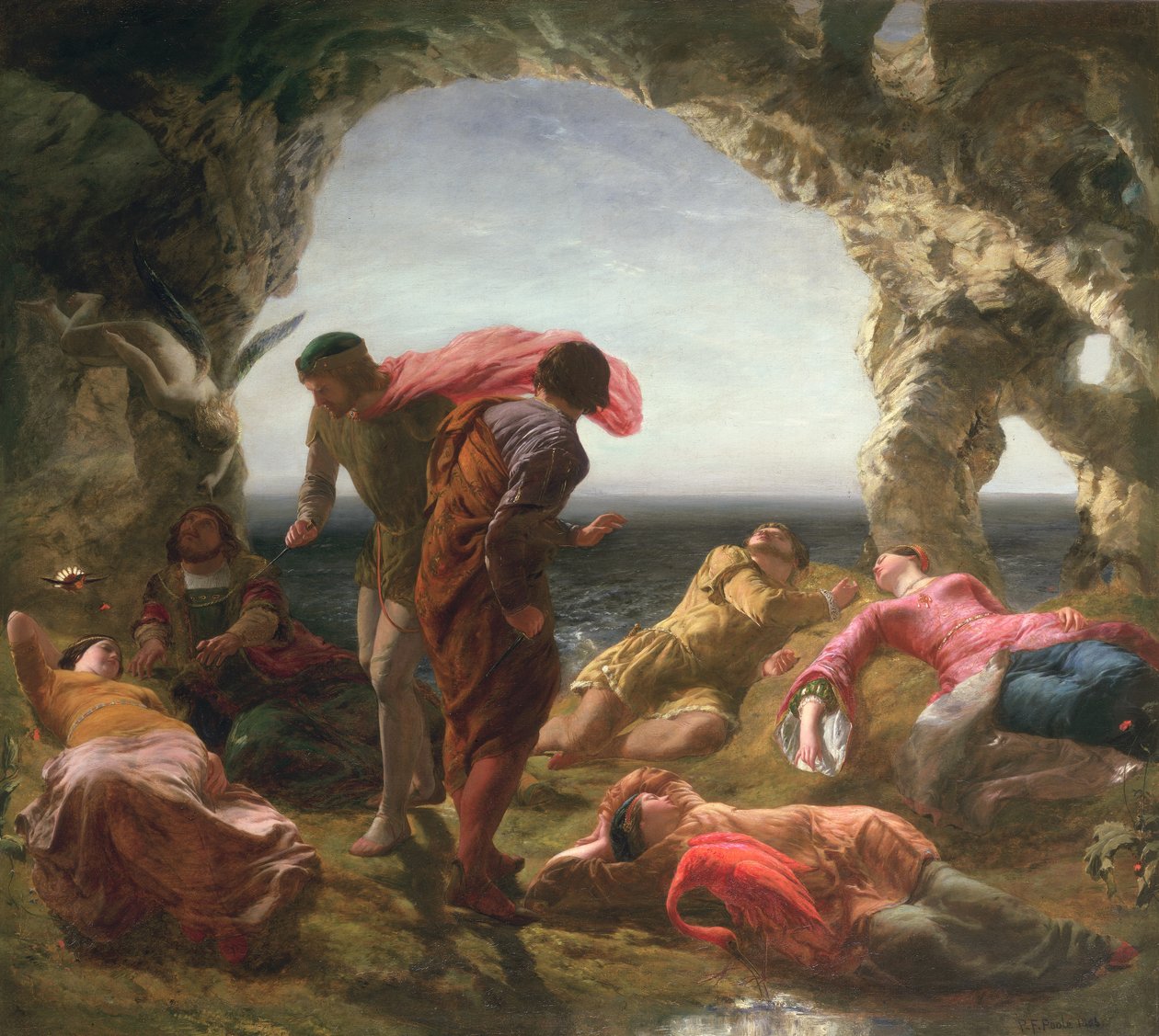 Scene fra The Tempest, 1856 av Paul Falconer Poole