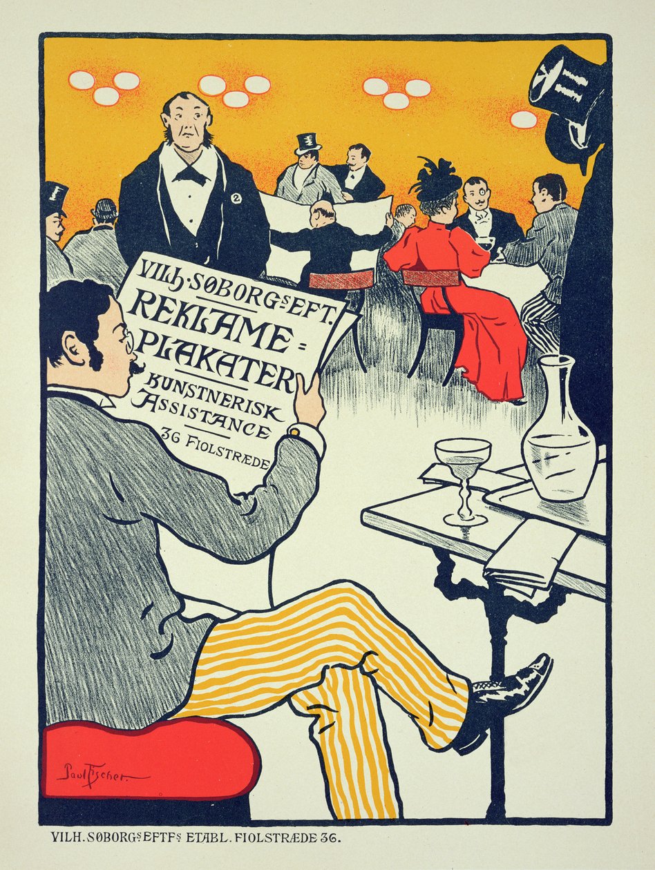 Reproduksjon av en plakat med reklame 
