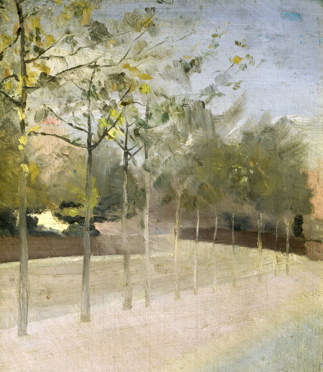 Chelsea Embankment, platantrær, 1908 av Paul Fordyce Maitland