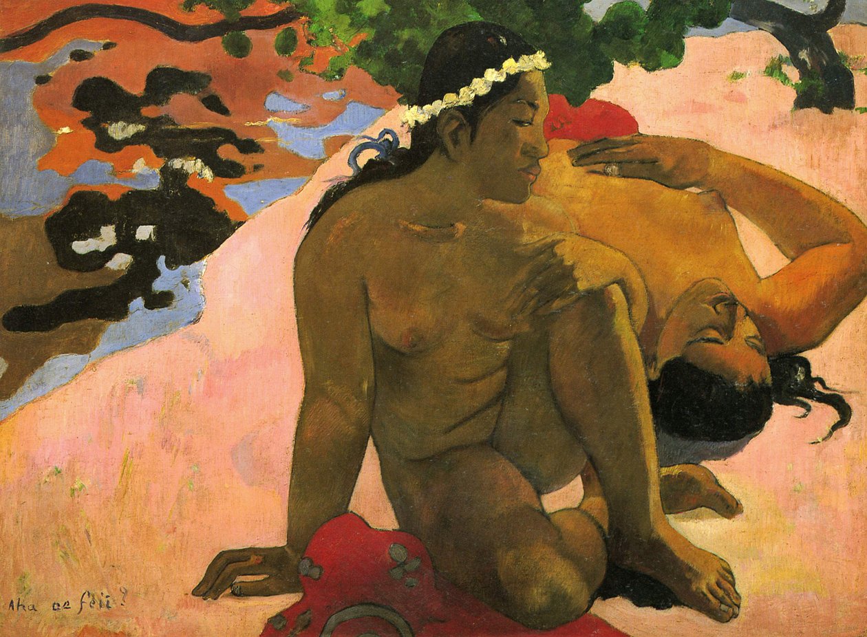 Aha oe Feii (Er du sjalu), 1892 av Paul Gauguin