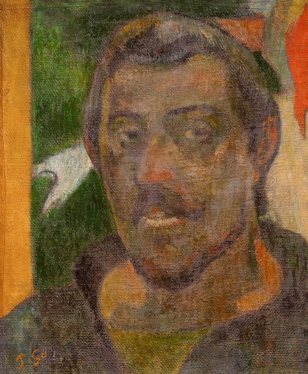 Selvportrett med Ondine av Paul Gauguin