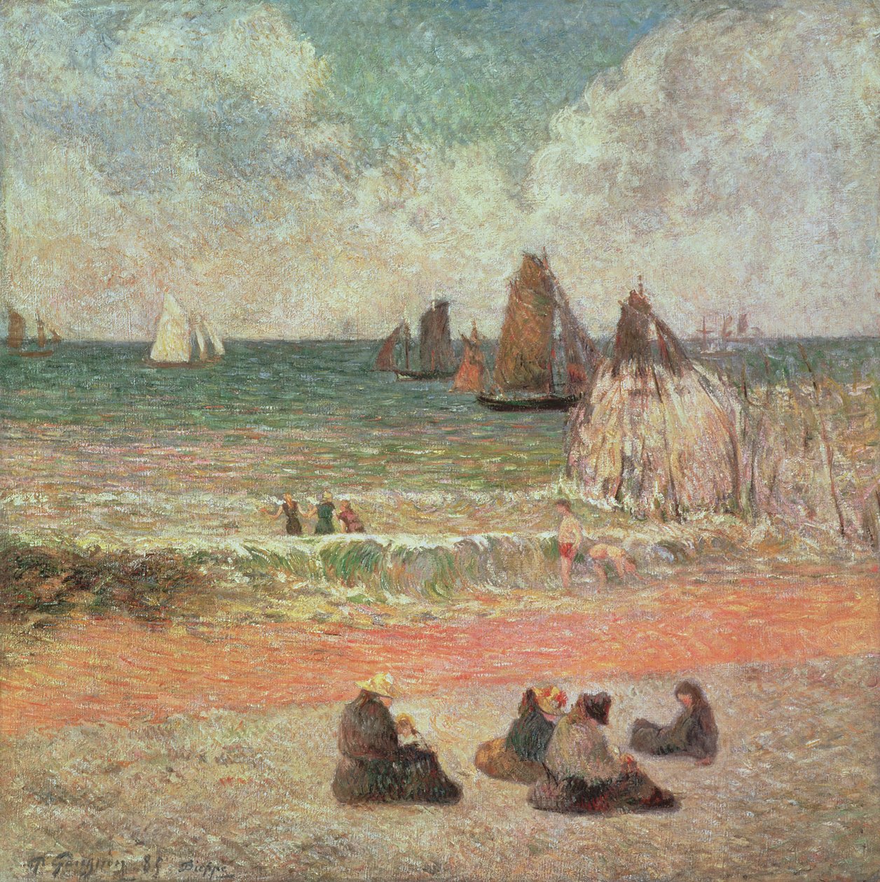 Bading, Dieppe, 1885 av Paul Gauguin
