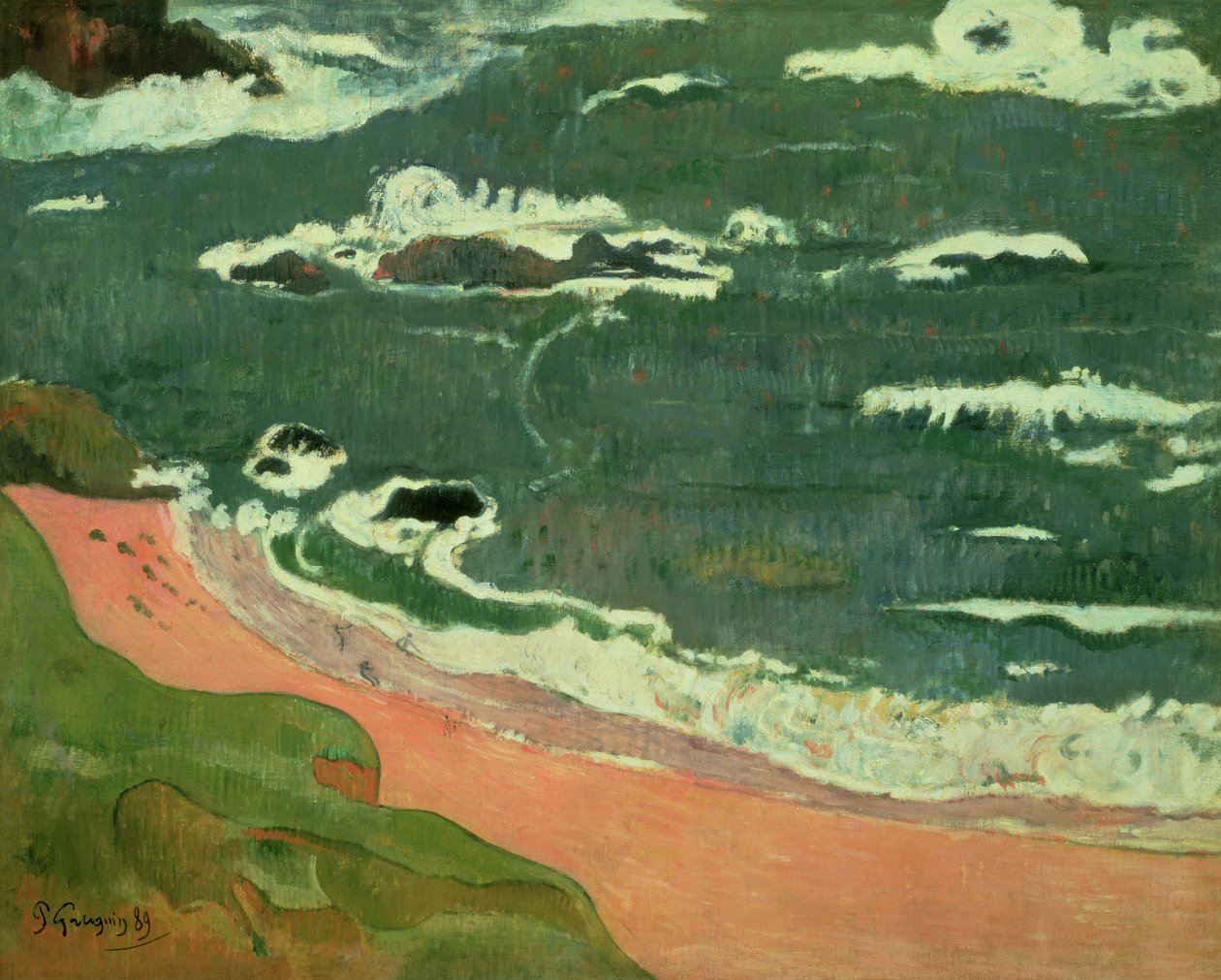 Stranden ved Le Pouldu, 1889 av Paul Gauguin