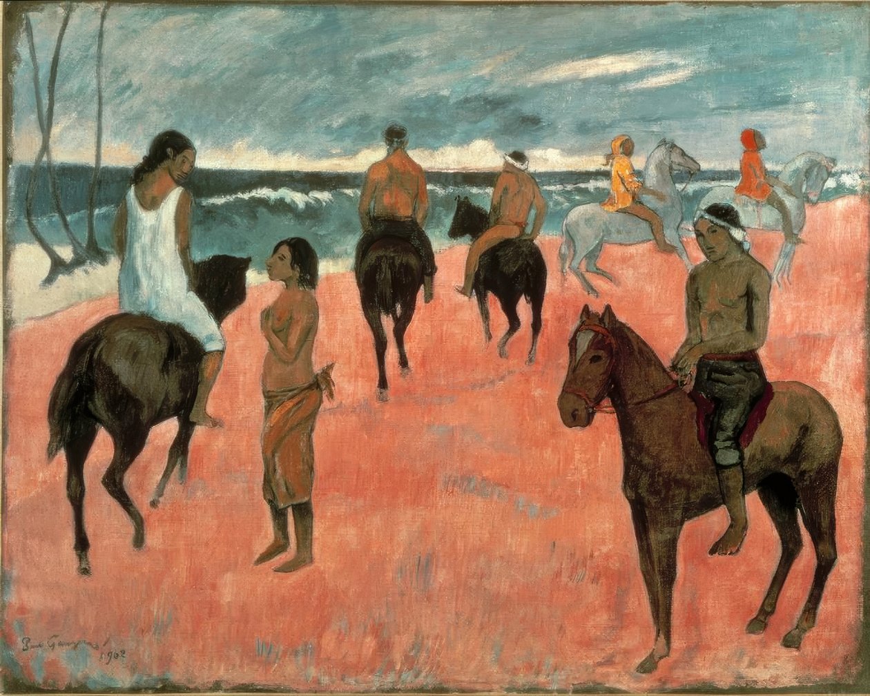 Ryttere på stranden av Paul Gauguin