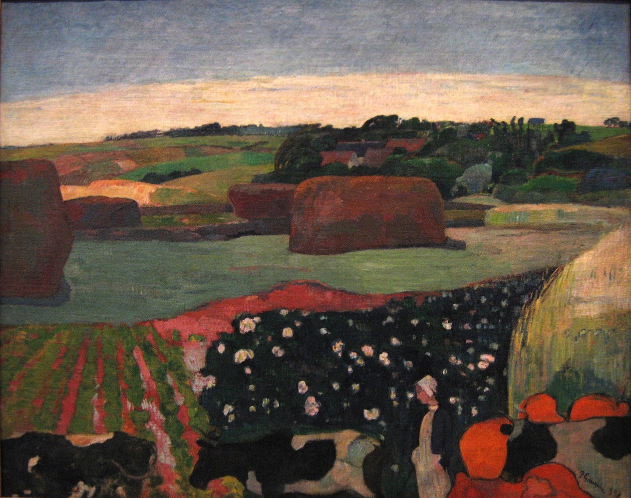 Høystakker i Bretagne av Paul Gauguin