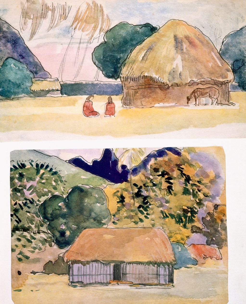 Illustrasjoner fra 'Noa Noa, Voyage a Tahiti', utgitt 1926 av Paul Gauguin