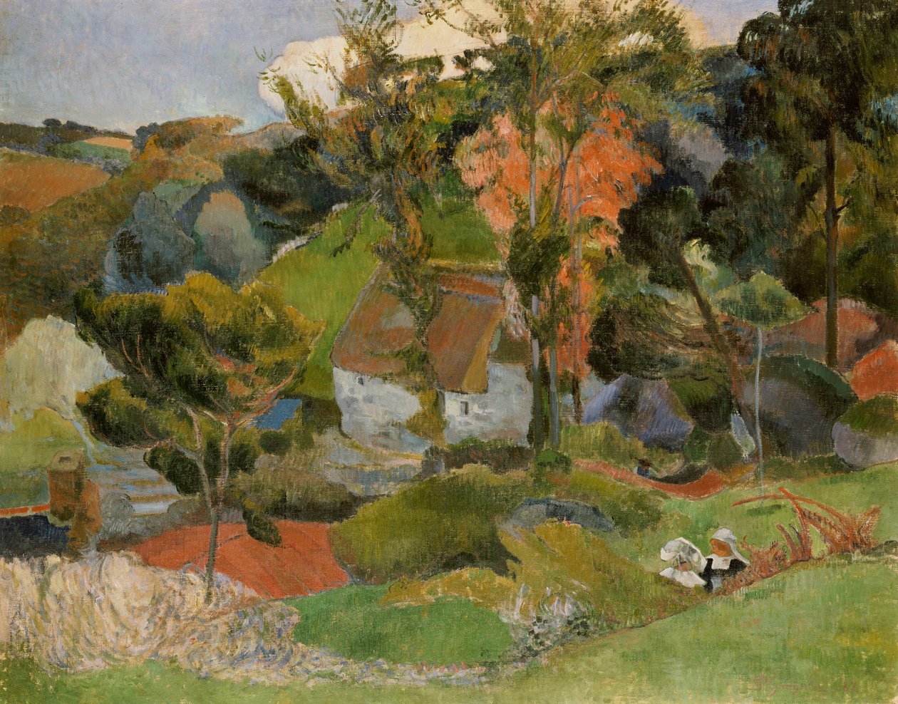Landskap ved Pont Aven, 1888 av Paul Gauguin