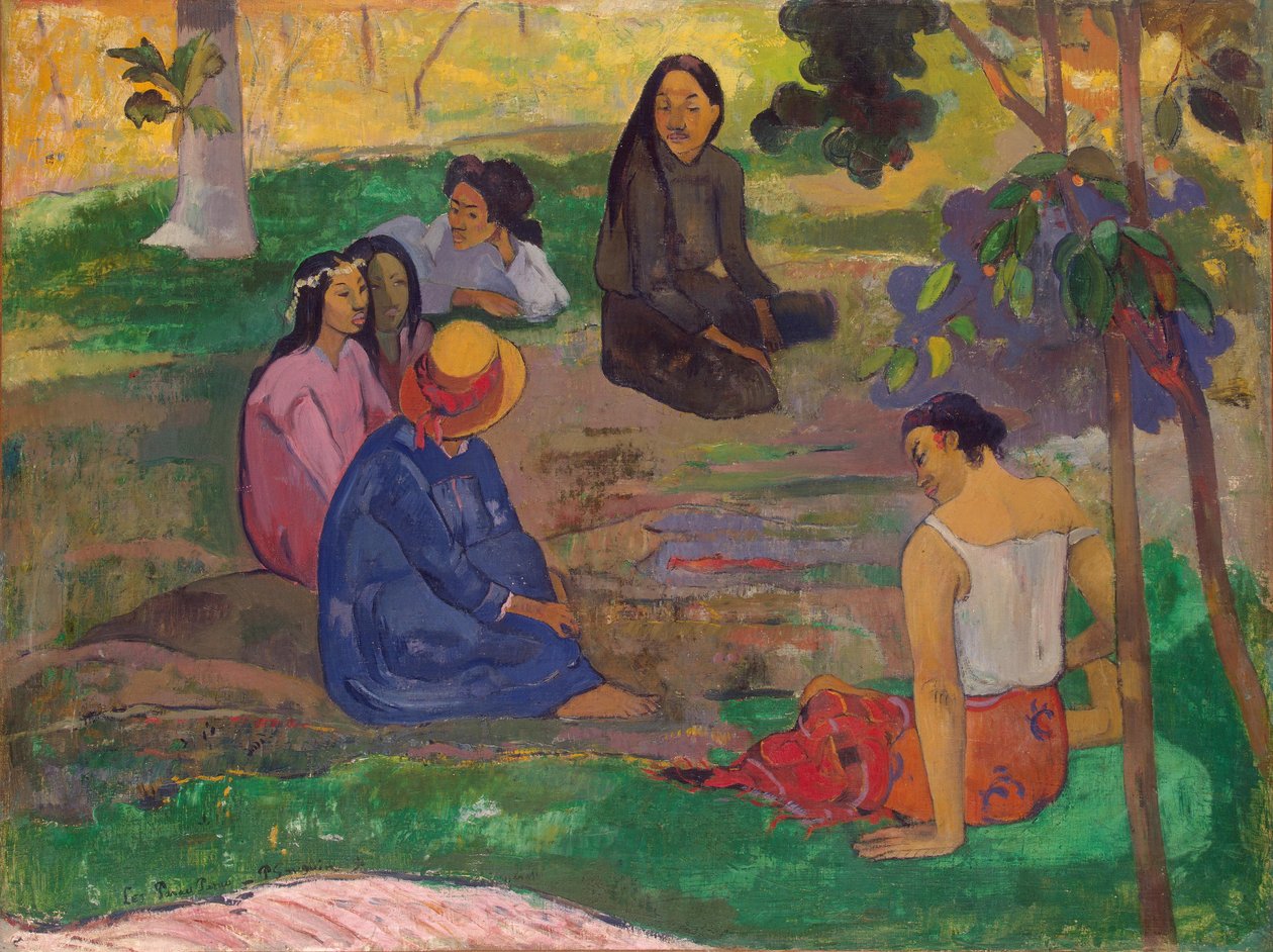 Les Parau Parau (The Gossipers), eller samtale, 1891 av Paul Gauguin
