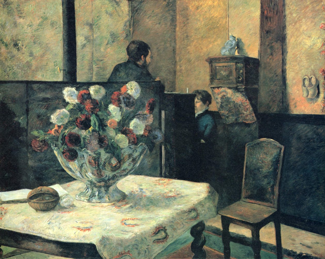 Maleri av et interiør i rue Carcel av Paul Gauguin