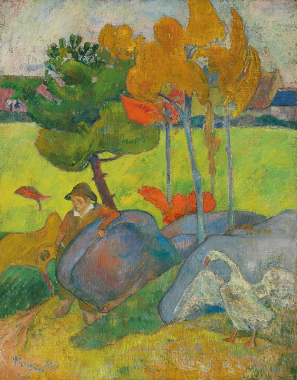 Lille Breton med gåsen av Paul Gauguin
