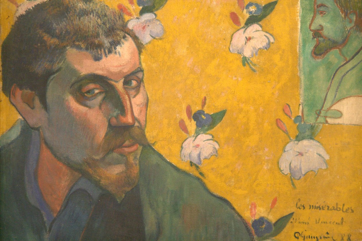 Selvportrett med portrett av Bernard av Paul Gauguin