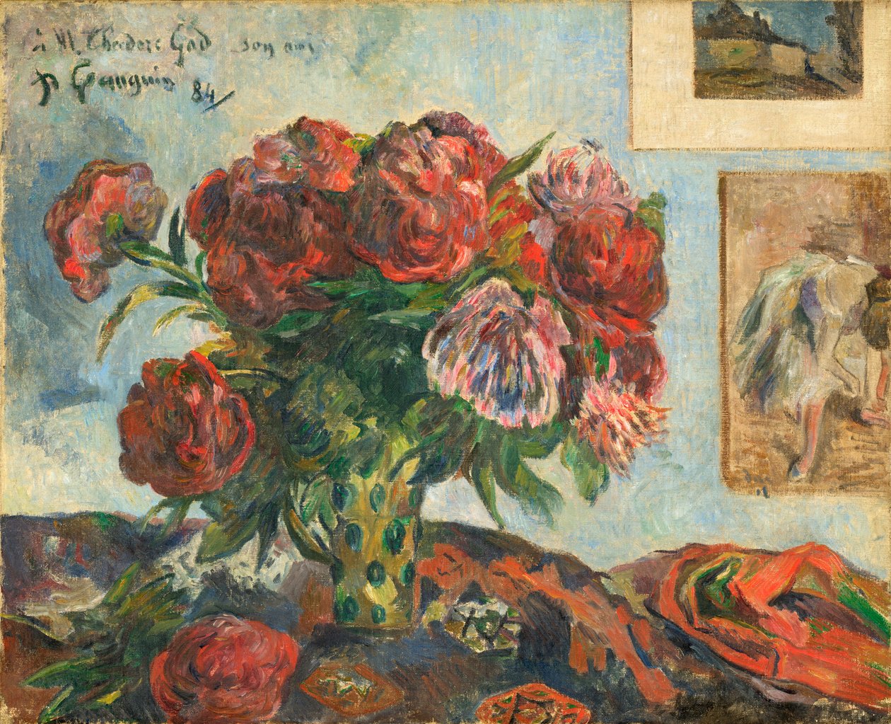 Stilleben med peoner av Paul Gauguin