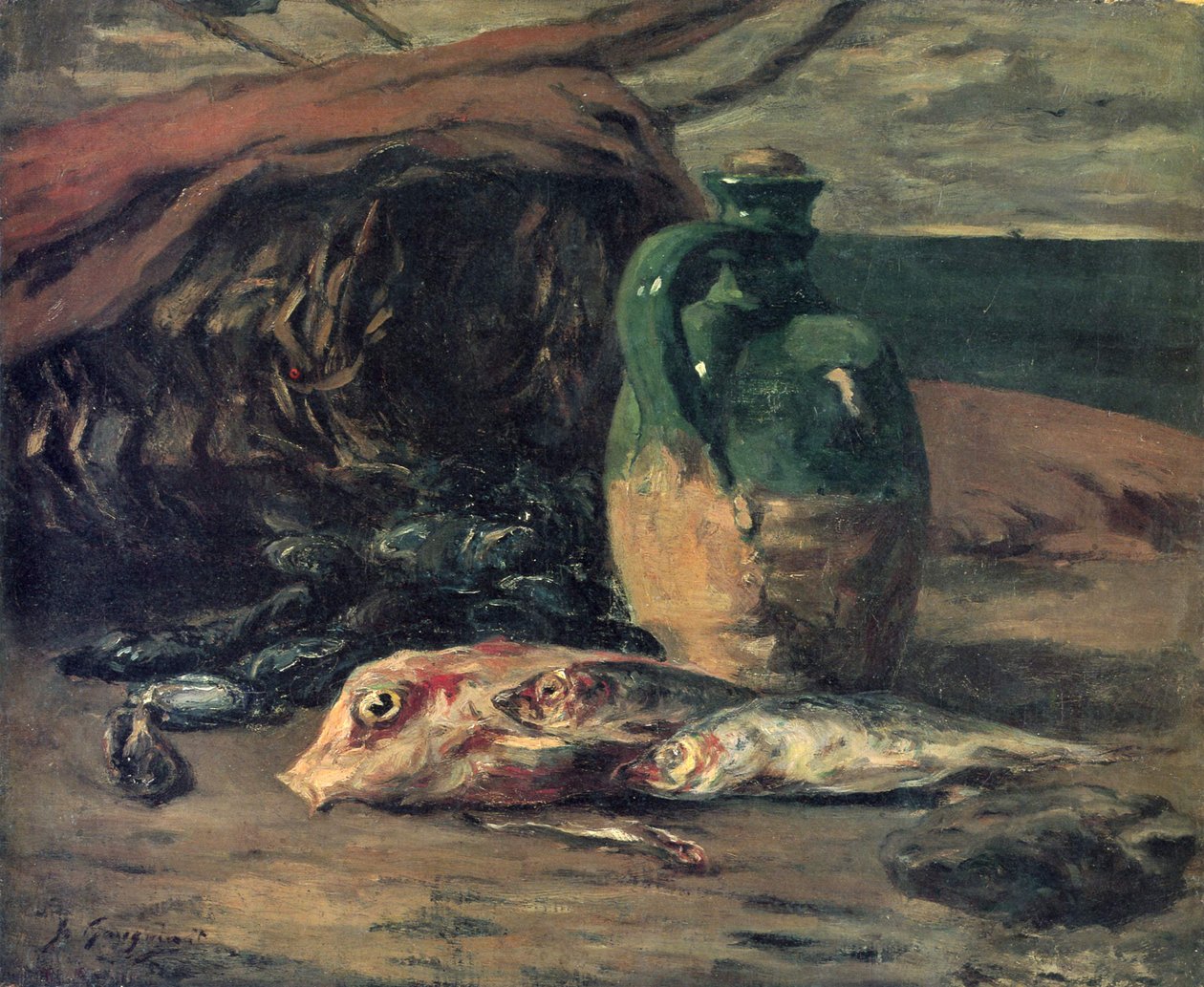 Stilleben med fisk av Paul Gauguin