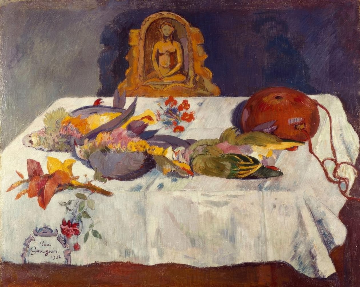 Stilleben med eksotiske fugler av Paul Gauguin