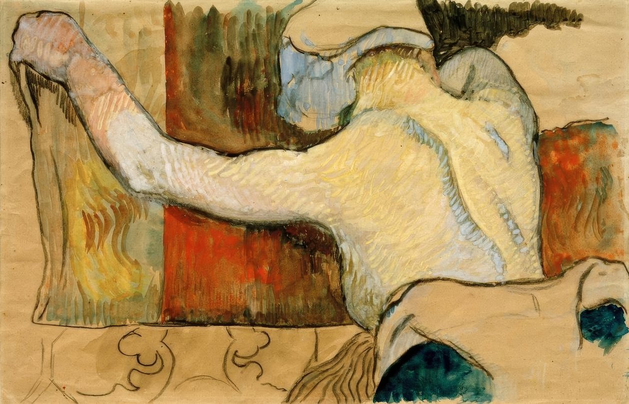 Studie for kvinner med grise- eller middagsvarme av Paul Gauguin