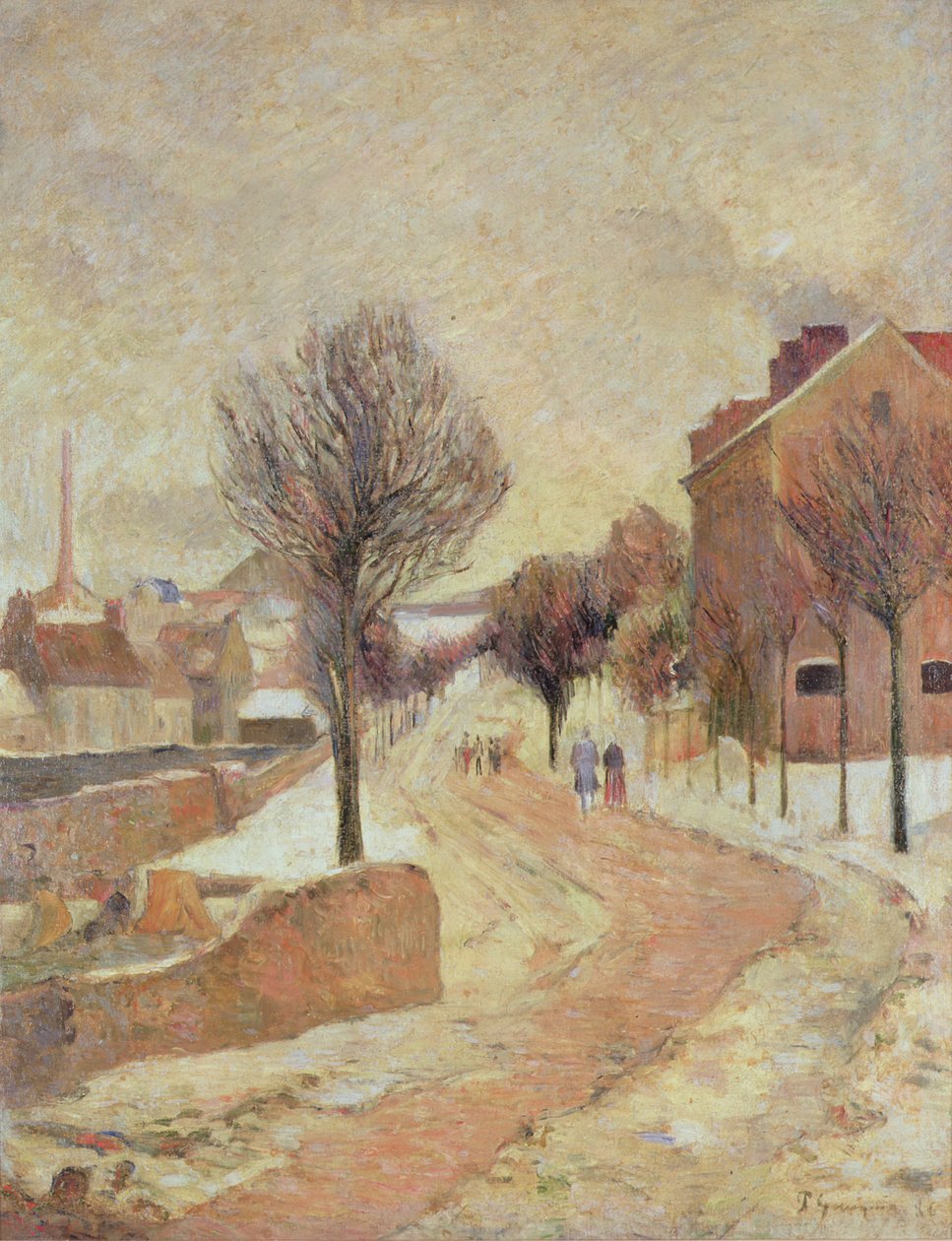 Forstad under snø (vinterdag), 1886 av Paul Gauguin