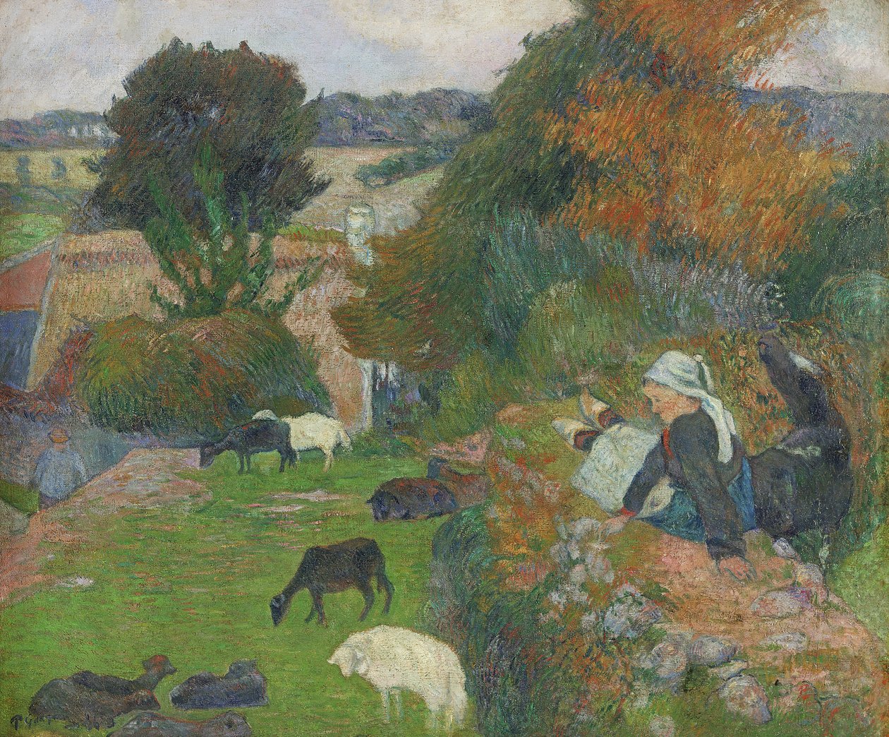 Den bretonske gjeterinnen, 1886 av Paul Gauguin