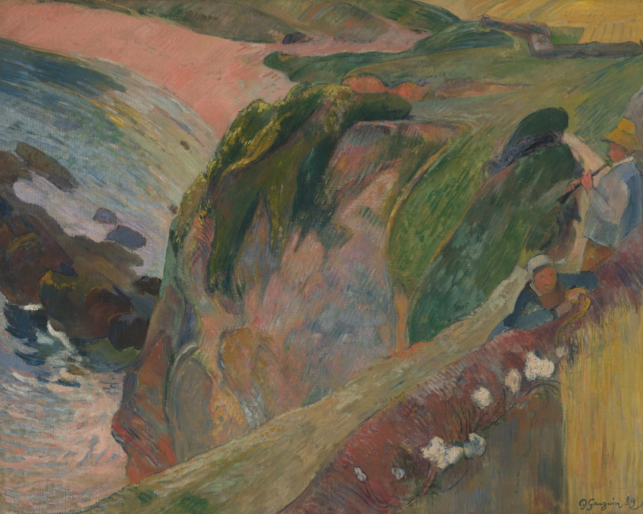 Flageolet -spilleren på klippen av Paul Gauguin