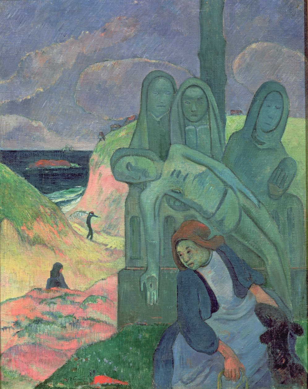 Den grønne Kristus (Breton Golgata) 1889 av Paul Gauguin