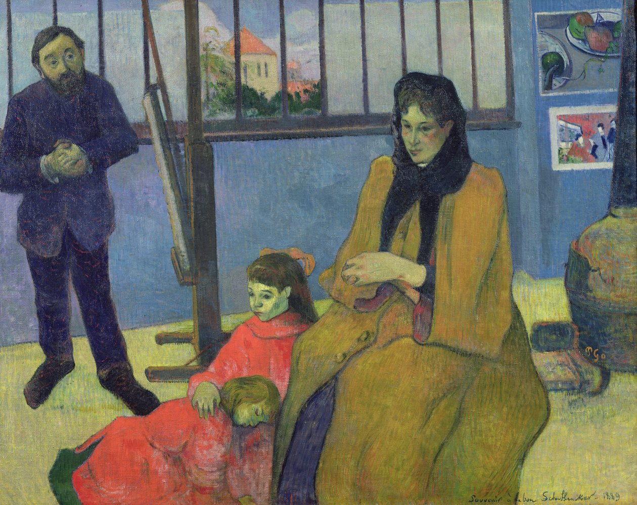 Schuffenecker-familien, eller Schuffeneckers studio, 1889 av Paul Gauguin
