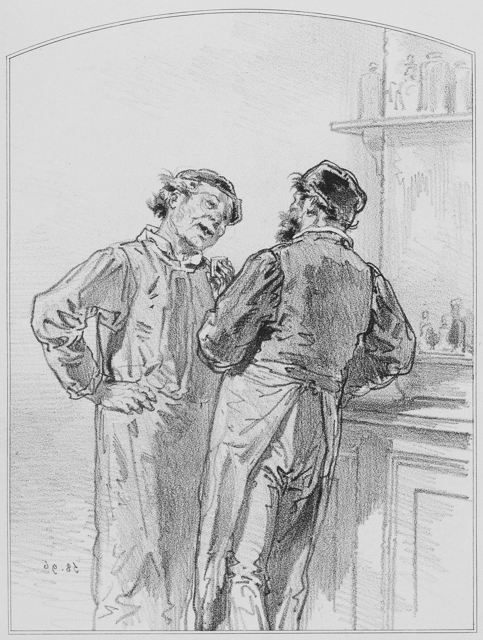 Gikt, plate 17 fra Les Toquades, 1858 av Paul Gavarni