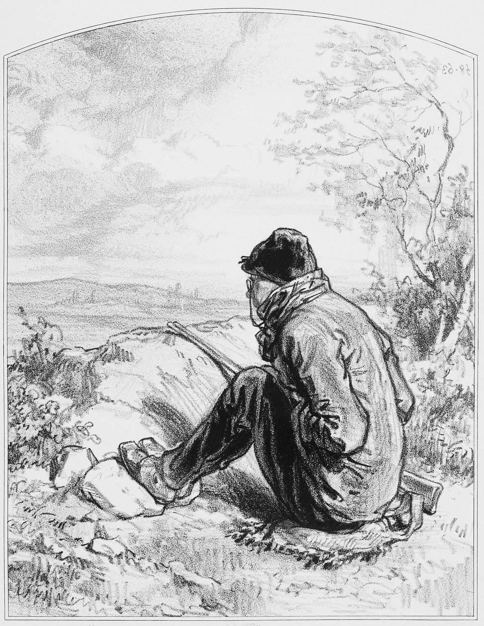 The Lookout, plate 5 fra Les Toquades, 1858 av Paul Gavarni