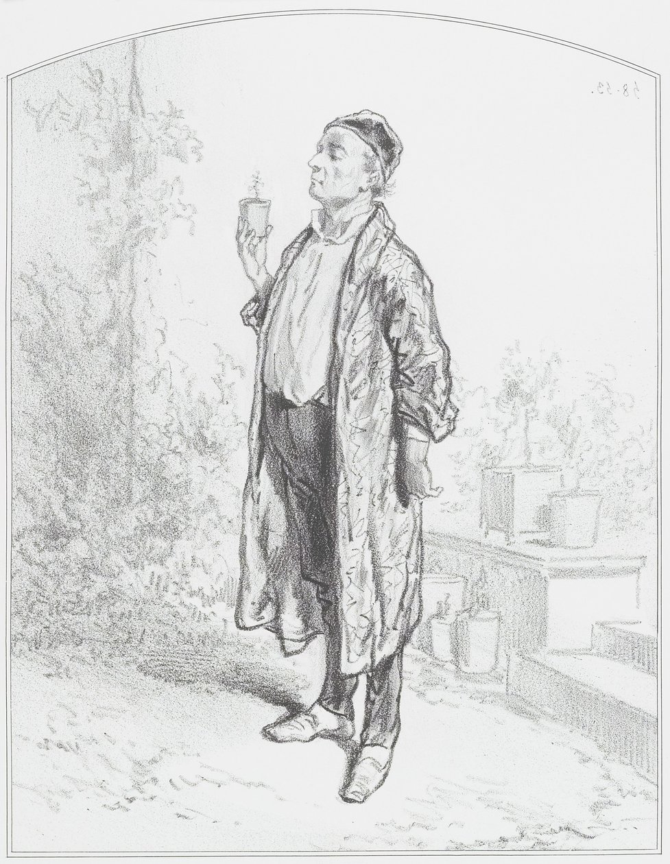 Le cineraria candidissima, plate 3 fra Les Toquades, 1858 av Paul Gavarni
