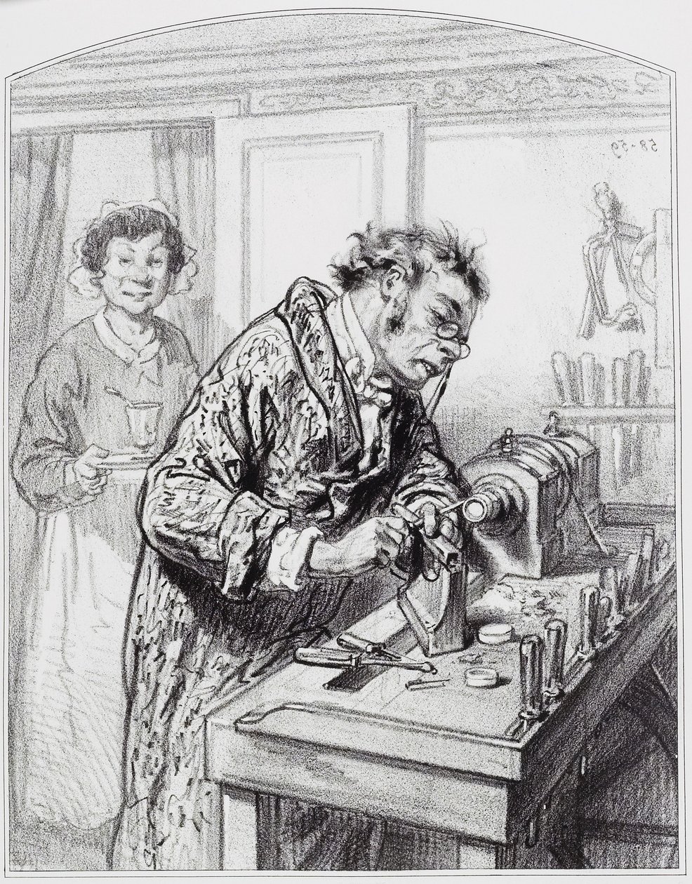 Le tour, plate 14 fra Les Toquades, 1858 av Paul Gavarni