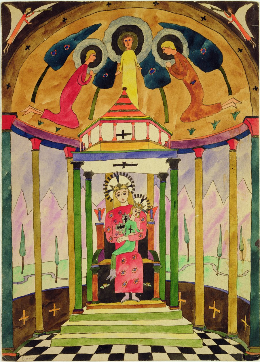 Madonna, 1923 (penn og blekk og wc på papir) av Paul Goesch