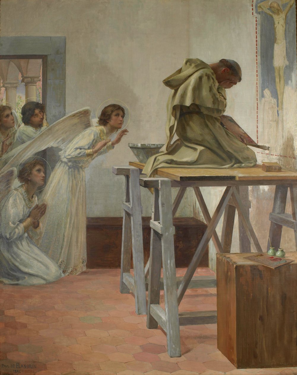 Fra Angelico besøkt av englene av Paul Hippolyte Flandrin