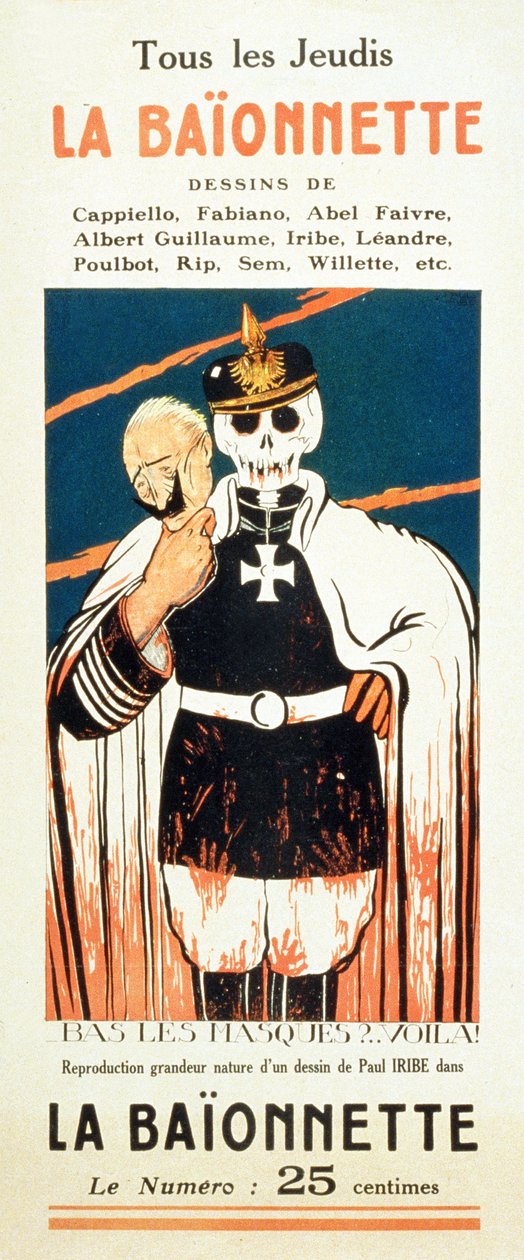 Annonse for The Bayonet, ca. 1914 av Paul Iribe