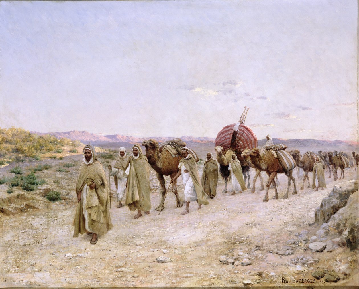 En campingvogn nær Biskra, 1892 av Paul John Baptiste Lazerges