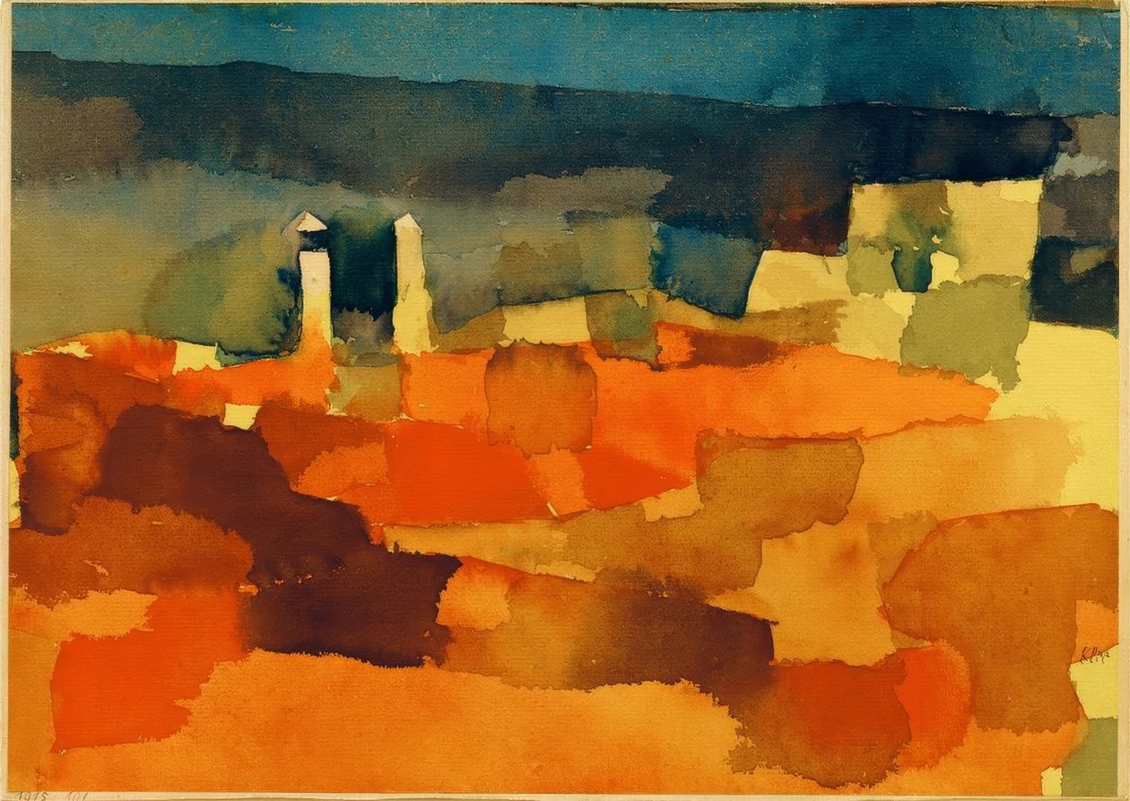 Går tilbake til en skisse fra Sidibusaid av Paul Klee