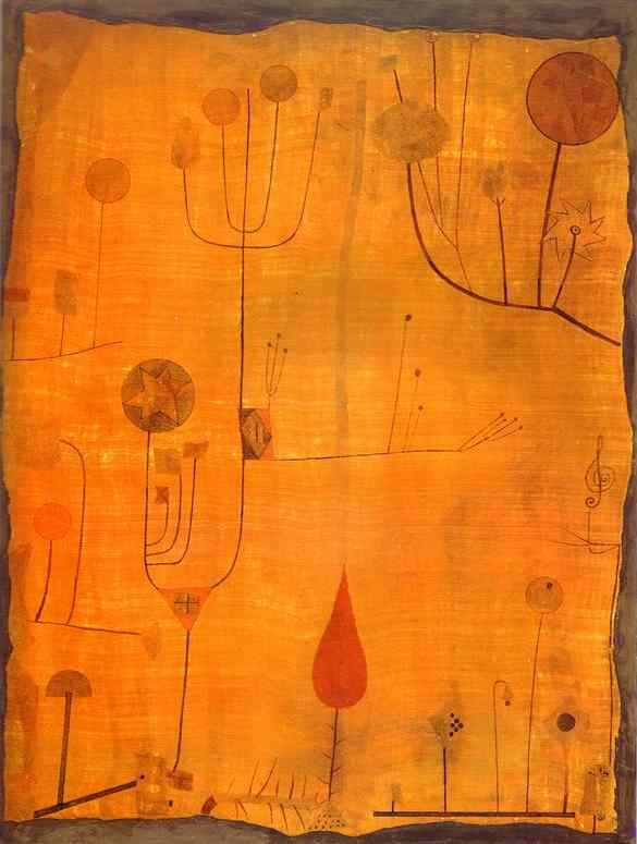 Frukt på rødt av Paul Klee