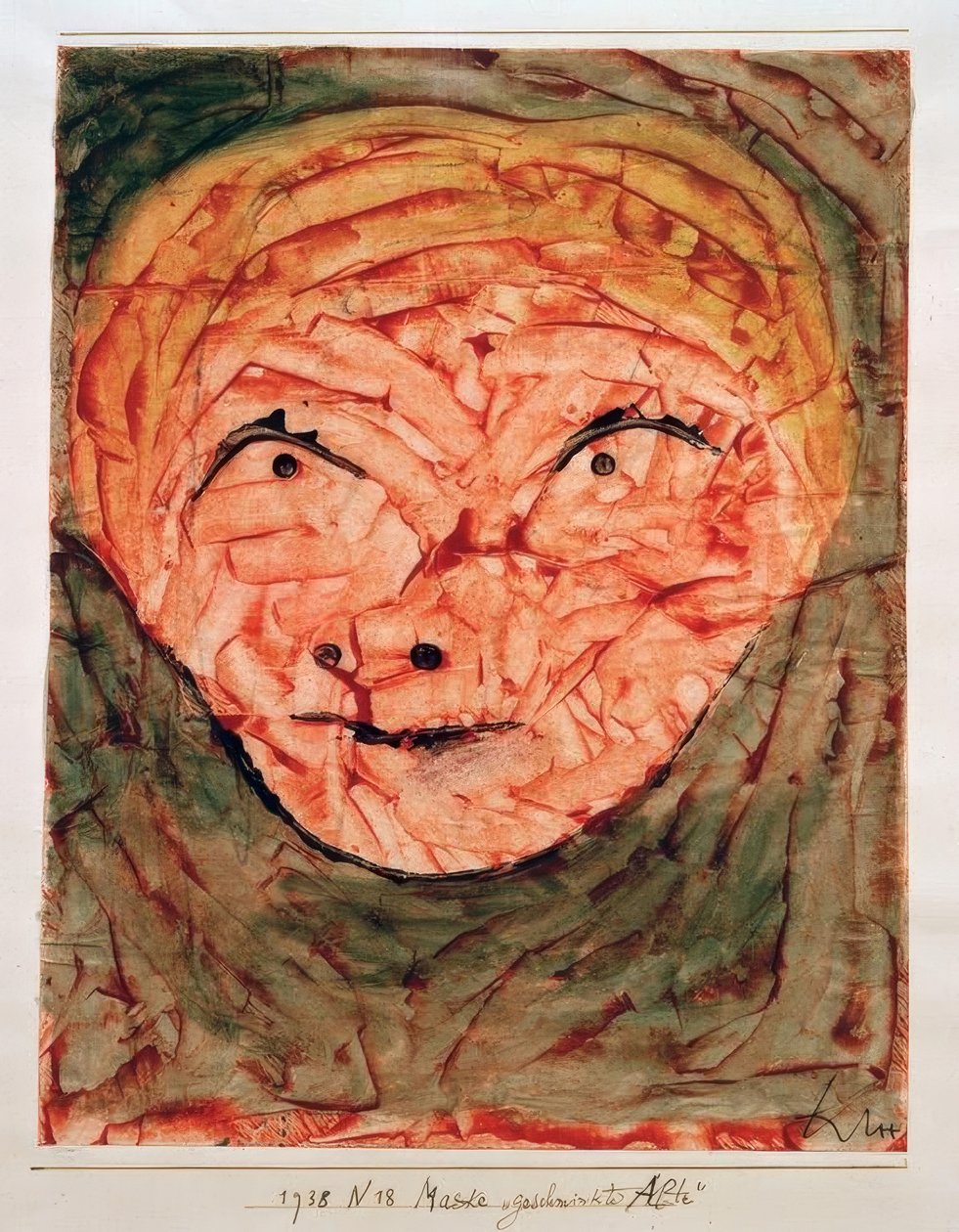 Maske (sminket gammel kvinne) av Paul Klee